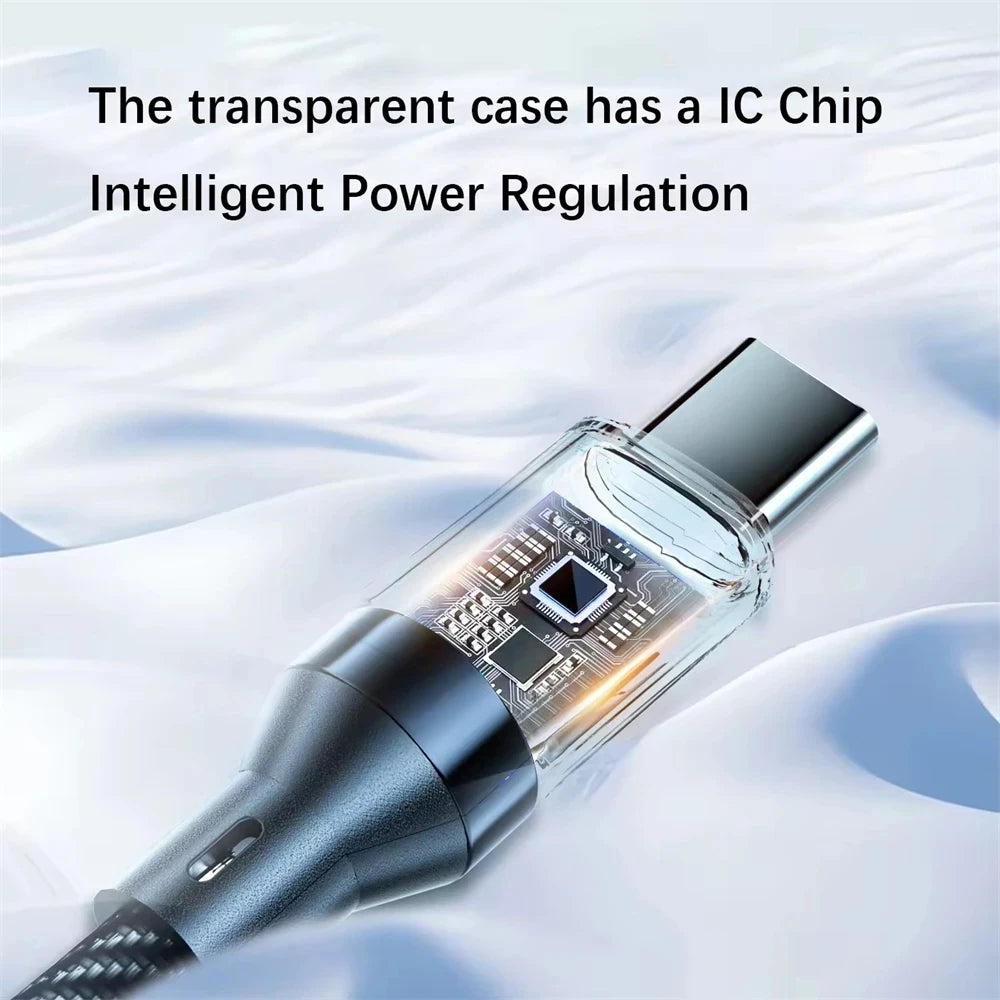 120W A-C and C-C Phone Super Fast Charging Cable with LED display screen, not compatible Xiaomi iPhone、 Samsung